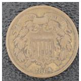 1864 Copper Two Cent Piece *Civil War