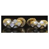 14kt Gold Mother Of Pearl Designer Earrings