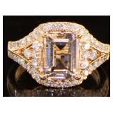 14kt Rose Gold 3.10 ct Morganite & Diamond Ring
