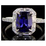 14kt Gold 3.35 ct Sapphire & Diamond Ring