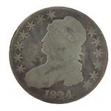1824 Capped Bust Silver Half Dollar