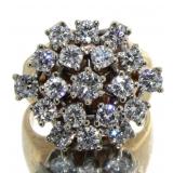 10kt Gold Brilliant 3.66 ct Diamond Cocktail Ring