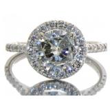 14kt Gold Round Mine Cut 1.90 ct Diamond Ring
