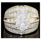 10kt Gold Oval 2.00 ct Diamond Cocktail Ring
