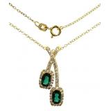 Stunning Emerald & White Topaz Necklace