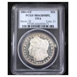 1883 MS63 DMPL Carson City Morgan Silver Dollar