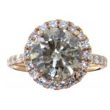 14kt Gold 4.35 ct Round Brilliant Diamond Ring