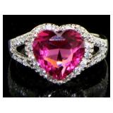 Heart Shape 3.55 ct Pink Sapphire Ring