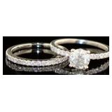 14kt White Gold 1.40 ct Diamond Bridal Ring Set