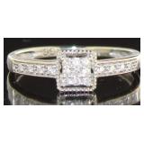10kt Gold Princess Cut Pave