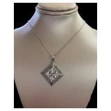 10kt White Gold Large Designer Necklace