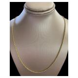 14kt Gold Rope Twist 22" Necklace