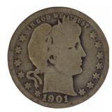 1901 New Orleans Barber Silver Quarter Dollar *KEY