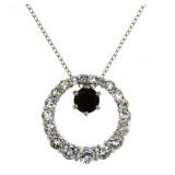 Natural 3.11 ct Garnet & White Topaz Necklace