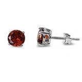 Round 2.10 ct Garnet Stud Earrings