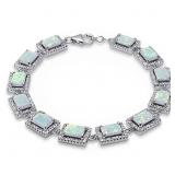 Radiant Cut 12.50 ct Fire Opal Tennis Bracelet