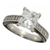 14kt Gold 3.15 ct Princess Cut Diamond Ring