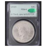 1923 Philadelphia MS64 Peace Silver Dollar *CAC