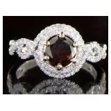 14kt Gold 1.43 ct Round Red Diamond Ring