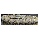 14kt Gold Brilliant 7.30 ct Diamond Wave Bracelet