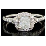 14kt Gold 1.44 ct Radiant cut Diamond Ring
