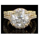 14kt Gold 6.73 ct Round Diamond Bridal Set