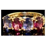 10kt Gold 3.80 ct Pink & Blue Spinel Dinner Ring