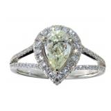 14kt Gold 1.33 ct Pear Shaped Diamond Ring