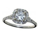 14kt Gold 1.46 ct Cushion Cut Diamond Ring