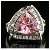 Beautiful Pink & White Topaz Fashion Ring