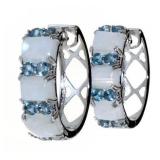 9.15 ct London Blue Topaz/Moonstone Earrings