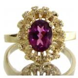 14kt Gold Oval Pink Tourmaline Dinner Ring