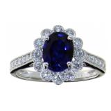 14kt Gold 1.98 ct Oval Sapphire & Diamond Ring