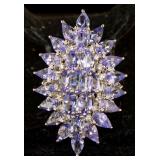 Genuine 5.08 ct Tanzanite & Diamond Dinner Ring