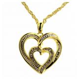 Diamond Accent Double Heart Pendant