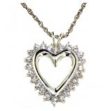Brilliant 2.00 ct White Topaz Heart Pendant