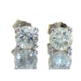 14kt Gold Brilliant 3/4 ct Diamond Stud Earrings