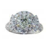 14kt Gold 3.08 ct Round Brilliant Diamond Ring