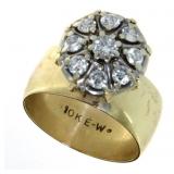 10kt Gold Brilliant 1/2 ct Diamond Cluster Ring