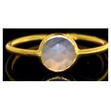 Natural Rose Quartz Solitaire Ring