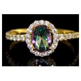 Beautiful Mystic Topaz & White Topaz Designer Ring