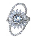 Stunning White Sapphire Baguette Designer Ring