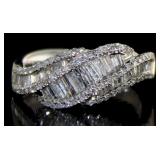 14kt Gold 1.00 ct Diamond Wave Ring