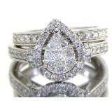 10kt Gold 1.00 ct Diamond Wedding Set