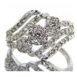 10kt Gold Brilliant 1.00 ct Diamond Wave Ring