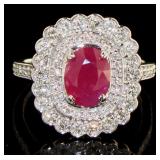 14kt Gold 2.61 ct Ruby & Diamond ring
