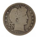 1892-S Barber Silver Half Dollar *KEY Date