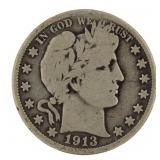 1913-P Barber Silver Half Dollar *Key