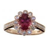 14kt Gold 1.68 ct Pink Tourmaline & Diamond Ring