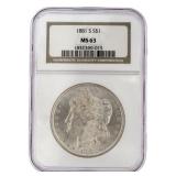 1881 San Francisco MS63 Morgan Silver Dollar